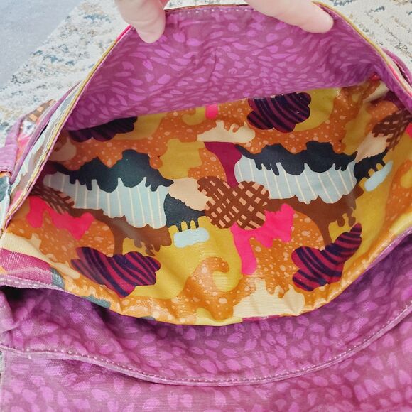 VTG Fossil Key Per Tote Laptop Messenger Diaper Bag Coated Geometric Printed Y2K - Picture 7 of 11